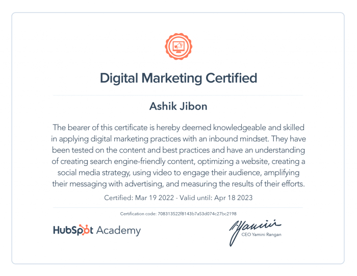 Hubspot digital marketing certification answers